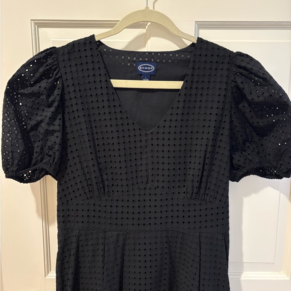 Scoop Black Eyelet dress Size Large